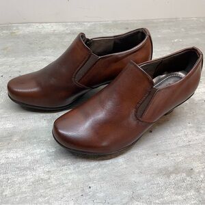 Jess Up Heeled Loafers Women Size 38 Brown Comfort Block Heel Professional